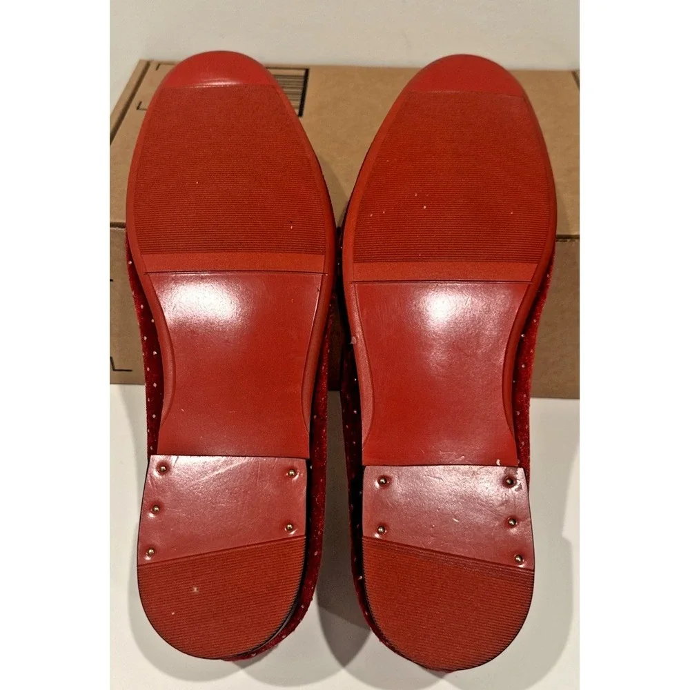 Giorgio Brutini Men Size 11.5 Velvet Fabric Gold Stud Loafers Smoking Shoe Wine